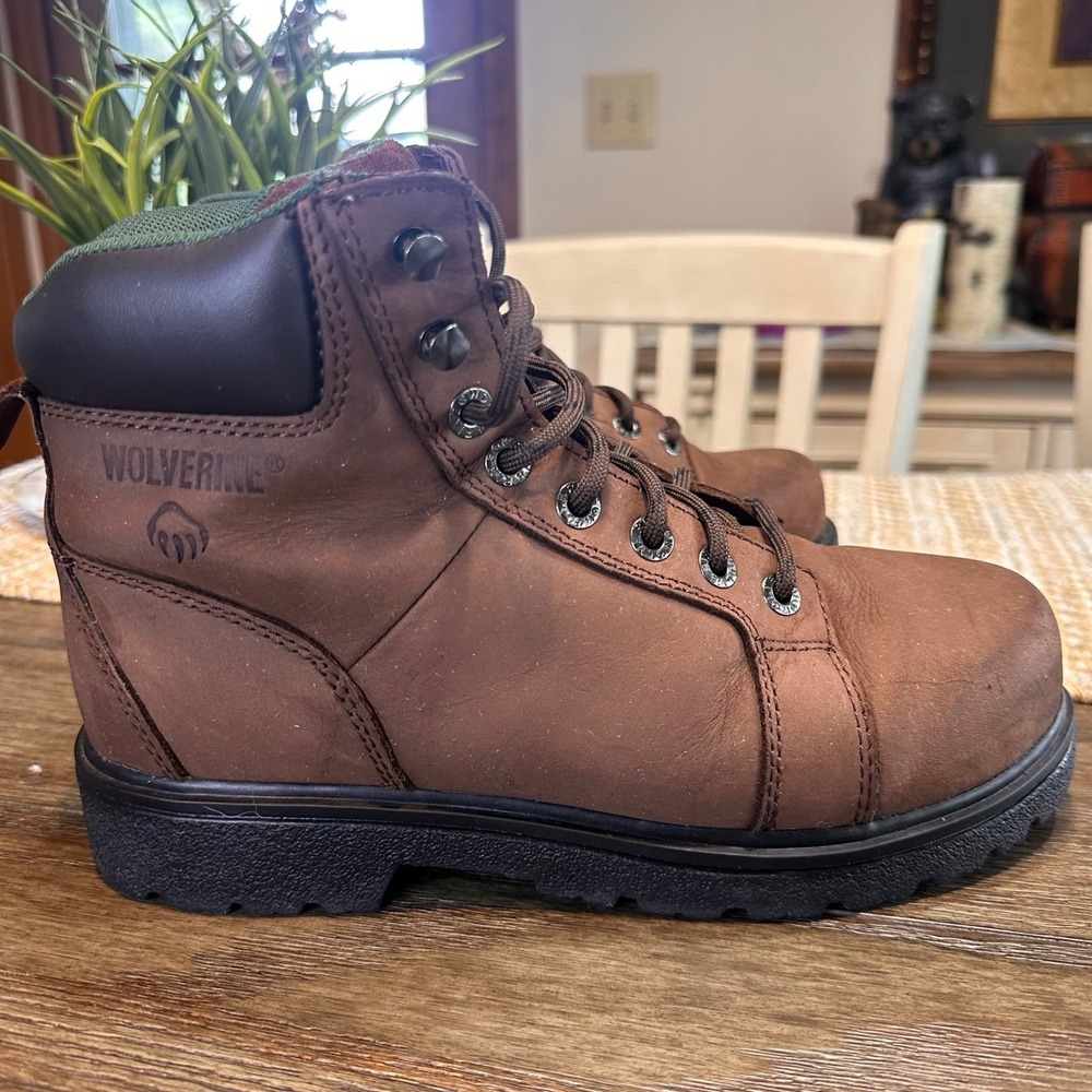 Wolverine Mens Leather Work Boots Brown Thermolite‎ Oil Resistant W01074 Sz 7.5M